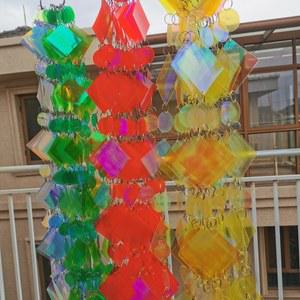Transparent illusion sequins curtain diamond-shaped square decorative pendant birthday party wedding stage festival celebration