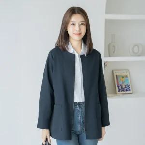 [마담4060]엄마옷 마담4060 노카라집업 간절기자켓 데일리룩 자켓-RJK2509032-