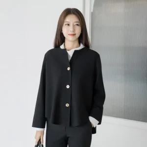[마담4060]엄마옷 마담4060 클래씨마담 스판노카라언발 간절기자켓 데일리룩 자켓-RJK2509027-