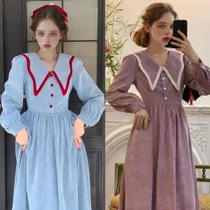 대여 빅카라 코듀로이 빈티지 원피스2 color 경성 개화기 의상 복고의 상대여 교복