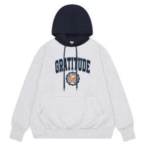 [하프클럽/]GRATITUDE 오버핏 배색 후드티 남여공용 2컬러