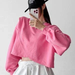 [하프클럽/]여자 벌룬 방송댄스복 박시핏 튤립 언발 맨투맨