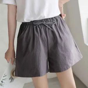 내츄럴 핫팬츠 린넨 바지 숏팬츠 밴딩 마반바지