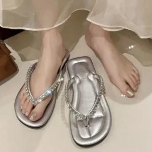 캐주얼 여성 크리스탈 블링 스트랩 플립플랍 쪼리