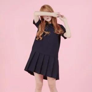 반팔원피스 데일리원피스 데이트룩 플리츠주름 밑단