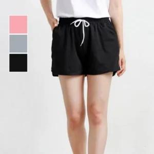 허리밴딩 짧은 하의 반바지 트레이닝 여성하의 3부 홈