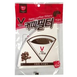 하니 커피필터여과지(v형) 1-4인용(40매입) 핸드드립 (WFK312F)