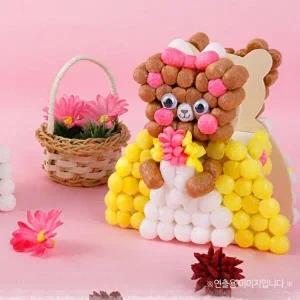 [브이와이][VCMQ4CMS]물로붙이는 미니플레이콘 저금통 곰 신랑 신부
