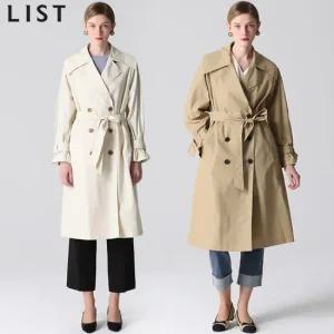 [리스트(LIST)] 모던캐리 와이드카라 트렌치코트 (택가격 428000원)