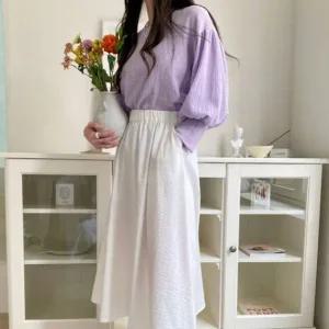 밴딩롱스커트 G126227 풀스커트 플레어 밴딩스커트 롱