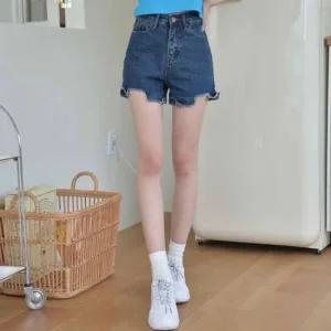 청바지 루즈핏 반바지 숏츠 A라인 교복몰 핫팬츠 여자