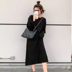 무지 편한 루즈핏 골지 데일리 여성 긴팔원피스
