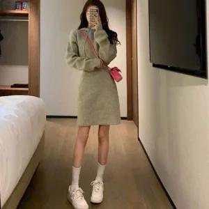 골지 꾸안꾸 골지원피스 데일리 귀여운핏 니트원피스