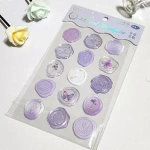 [VCMQ7A42]실링 왁스 스티커 청첩장스티커 퍼플