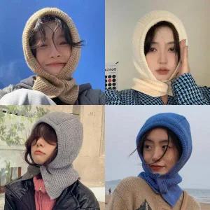 /내마우스 니트 바라클라바 후드 머플러