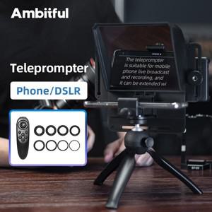 Ambitful T1 미니 텔레프롬프터 휴대폰 및 DSLR 녹화 인스크라이버 모바일 아티팩트 비디오 리모컨 포함
