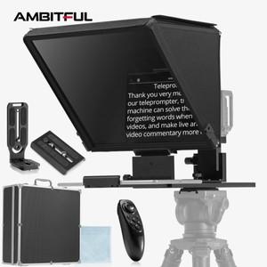 Ambitful T16 대형 스크린 프롬프터 전문가용 인터뷰 스마트폰 DSLR 카메라 라이브 비디오 녹화용 접이식
