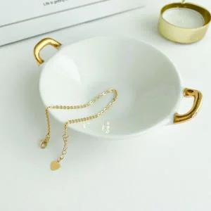 [콩심팥심]체인 하트 딸랑이 14k 18k 팔찌14k로즈골드17cm