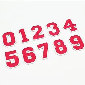 [콩심팥심]티셔츠리폼 열접착와펜 숫자 패치 핑크레드 세트
