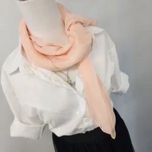 살구빛 쉬폰 롱 스카프 머플러 쉬폰 신상 머리띠 사각스카프 두건 목수건