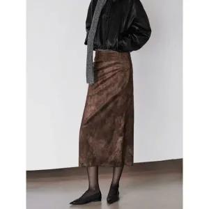 [하프클럽/]태그 벨벳 스판 스커트_YMSH25FW171