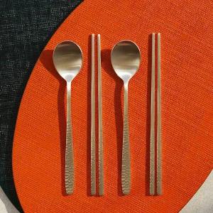 놋담 방짜유기 두드림수저 2인세트