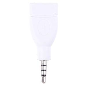 USB 2.0 변환기 어댑터  암-3.5mm 수 AUX 오디오  자동차 플매트 카펫 러그 잭  흰색  1PC