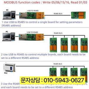 MODBUS RTU 디지털 출력 모듈, 릴레이 보드, PC UART 직렬 포트 스위치 마이크로 사이즈 3A RS422 RS485, D