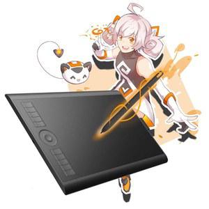 GAOMON M10K 드로잉 태블릿, 터치 링이 있는 10x6인치 대형 그래픽 8192 레벨 배터리 프리 스타일러스, 10개의 핫 키, 디자인, 쓰기, 편집, Mac, Windows, Android와 함께 작동하는 아트 태블릿