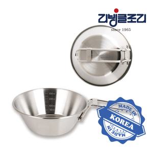 리빙글로리 시에라 눈금 스텐컵 300ml 1P / 캠핑용 접이식 스텐레스 컵