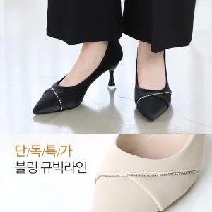 [바닐라슈] 젤라니 절개 큐빅라인 코팅힐 펌프스(6cm)