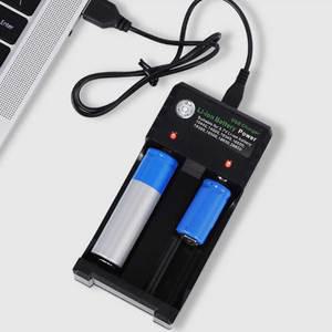 18650 USB 배터리충전기 2구 5핀전용 3.7V KC인증 보호/비보호 호환 리튬이온 충전지 10440/14500/16340/18350/18500/18650/26650