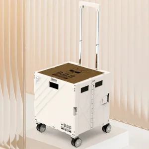 [25년신제품/ 우드상판적용 최대하중 80kg] 60L 접이식 특대형 폴딩카트 장바구니 캐리어