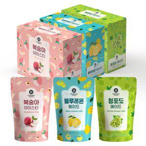 [신세계몰]맥널티 편의점 파우치 음료 190ml 30개입 패키지(복숭아+청포도+블루레몬)