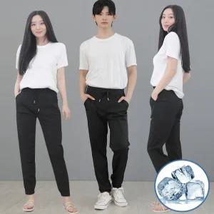 남녀공용 쿨 아이스 냉감 조거 바지 스판 쿨링 팬츠 신축성좋은 데일리 추리닝 여성 남성 주니어 학생 MR 벤츄리