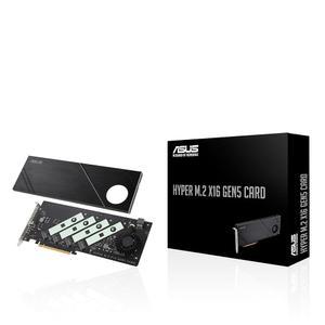 ASUS Hyper M.2 x16 Gen5 카드(PCIe 5.0/4.0)는 AMD 및 인텔 플랫폼 RAID 기능을 위해 최대 512Gbps의 NV