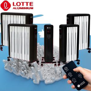 LOTTE 12T 리모컨 라디에이터 이동식 전기히터 타이머 욕실 난방기 화장실 전기 난로