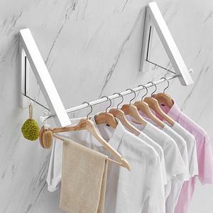 접히는 벽부착옷걸이 벽에붙이는옷걸이 월후크 화이트 80cm