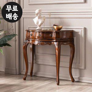 [벤티스가구]데븐 엔틱 원목 3칸 서랍장 콘솔 미니 소형 작은 현관 장식장 슬림 테이블(750)