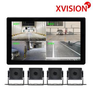 10인치 4분할모니터 터치스크린 미니 후방카메라 측방 전방카메라 4채널 AHD풀세트 XV101P+K630i