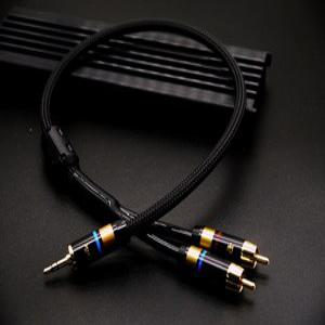 HiFi 3.5mm to 2 RCA 스테레오 Canare 오디오 케이블, 0.3M, 0.5M, 1M, 2M, 3M, 5M, AUSIK AS005