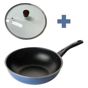 도루코 퓨어라이트애쉬블루 궁중팬28cm + 유리뚜껑 세트/코팅후라이팬/가성비후라이팬 gi