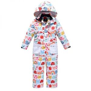 남자 여자 스키복 남성 여성 보드복 세트 소년과 소녀 Snowsuit 동물 원피스 스키 복 자켓 방수 겨울 따뜻