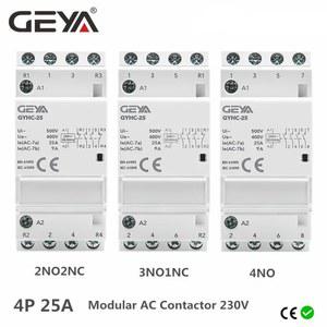 자동 딘 60HZ 25A AC230V 2NO2NC 4NO 50 가정용 접촉기 레일 3NO1NC 4P GEYA 모듈식