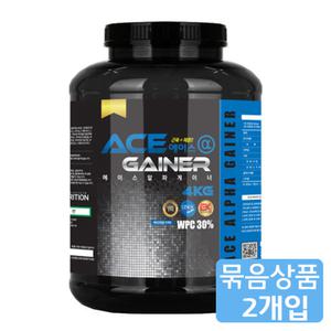 에이스알파 게이너 4KG 2개 단백질 헬스 보충제 프로틴 웨이 쉐이크 보조제 파우더 홈트