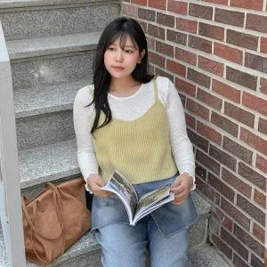 [제작/빅사이즈]이블렛 로이닝 펜던트 니트 뷔스티에 제이스타일
