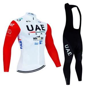 자전거 의류 저지 져지 옷 바람막이 이너웨어 UAE 남성용 사이클링 세트 긴 소매 장비 바지 로드 레그 웨어