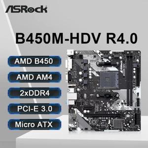 ASRock B450M-HDV R4.0 마더보드, 2xDDR4 DIMM 메모리, M.2 NVME SATA3 AM4 마더보드, Ryzen 5 5600 5600G