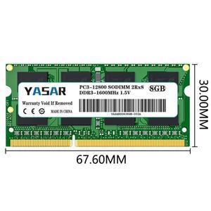 누리공구 YASAR Memoria DDR3 4GB 8GB 16GB 1600MHz 1333MHz 1066mhz 노트북 RAM 204핀 1.5V SODIMM PC3 85