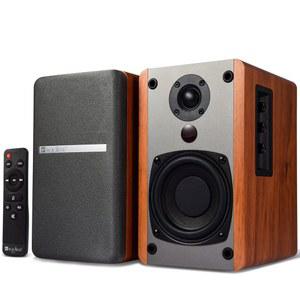 Singing Wood BT25 (2024 버전) 블루투스 액티브 책장 스피커 (광학 보조 입력 기능 ) PC, TV, 턴테이블, 나무 인클로저, 80W - 비치 우드용 서브우퍼 라인 아웃